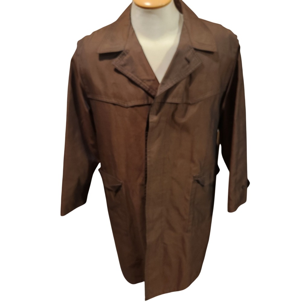 80s LOBRAN LE CONFEZIONI DI LUSSO Mens Brown Trench Coat 65% Cotton 35% Nylon
